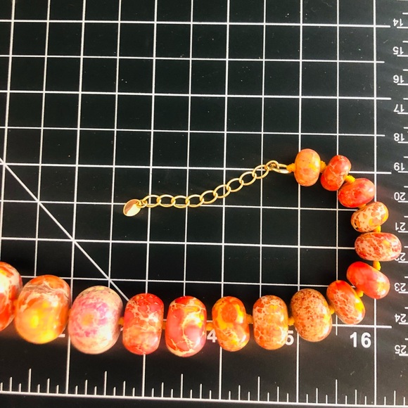 Gorgeous Orange Natural Jasper Stone Necklace NWT - Picture 9 of 17
